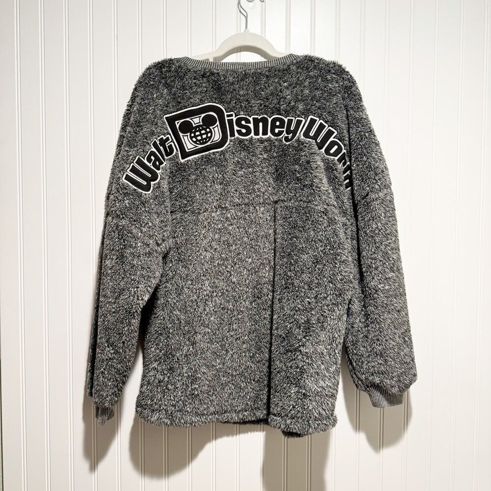 Walt Disney World Spirit Jersey Fuzzy Fleece Gray Size Medium